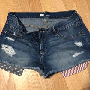 American flag jean shorts